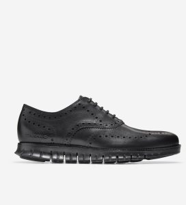 Black / Black Cole Haan ZERØGRAND Wingtip Men's Oxfords Shoes | SADX-96850