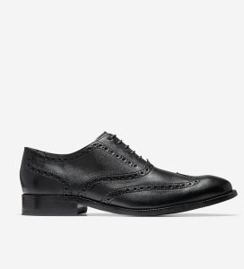 Black Cole Haan Williams Wingtip Men's Oxfords Shoes | AGJT-51386