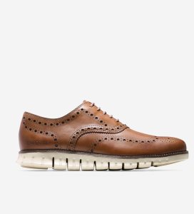 Brown Cole Haan ZERØGRAND Wingtip Men's Oxfords Shoes | CUEI-65184