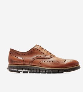 Brown Cole Haan ZERØGRAND Wingtip Men's Oxfords Shoes | ONCM-96823