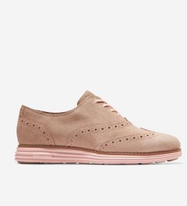 Pink Cole Haan ØriginalGrand Wingtip Women's Oxfords Shoes | LBOW-85317
