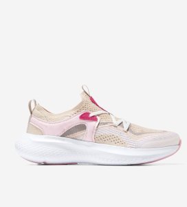 White / Pink Cole Haan ZERØGRAND Outpace 2 SL Women's Sneakers | TXWL-82357