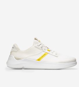 White / Yellow Cole Haan ZERØGRAND Winner Tennis Men's Sneakers | WYCT-86524