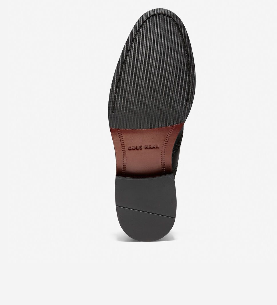 Black Cole Haan Williams Wingtip Men's Oxfords Shoes | AGJT-51386