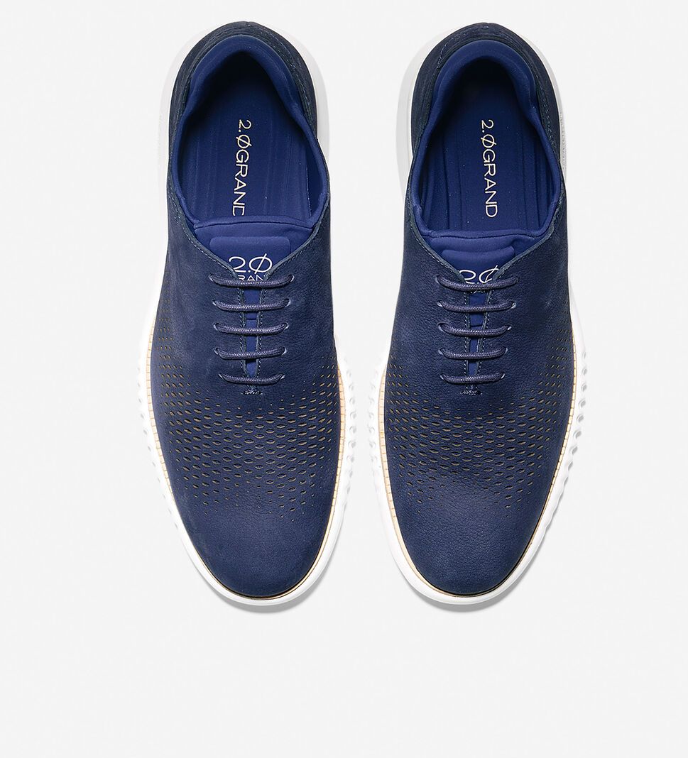 Blue Cole Haan 2.ZERØGRAND Lined Laser Wingtip Men's Oxfords Shoes | WSCX-28369