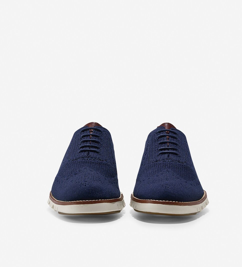 Blue / White Cole Haan ZERØGRAND Wingtip Men's Oxfords Shoes | SNYM-15064