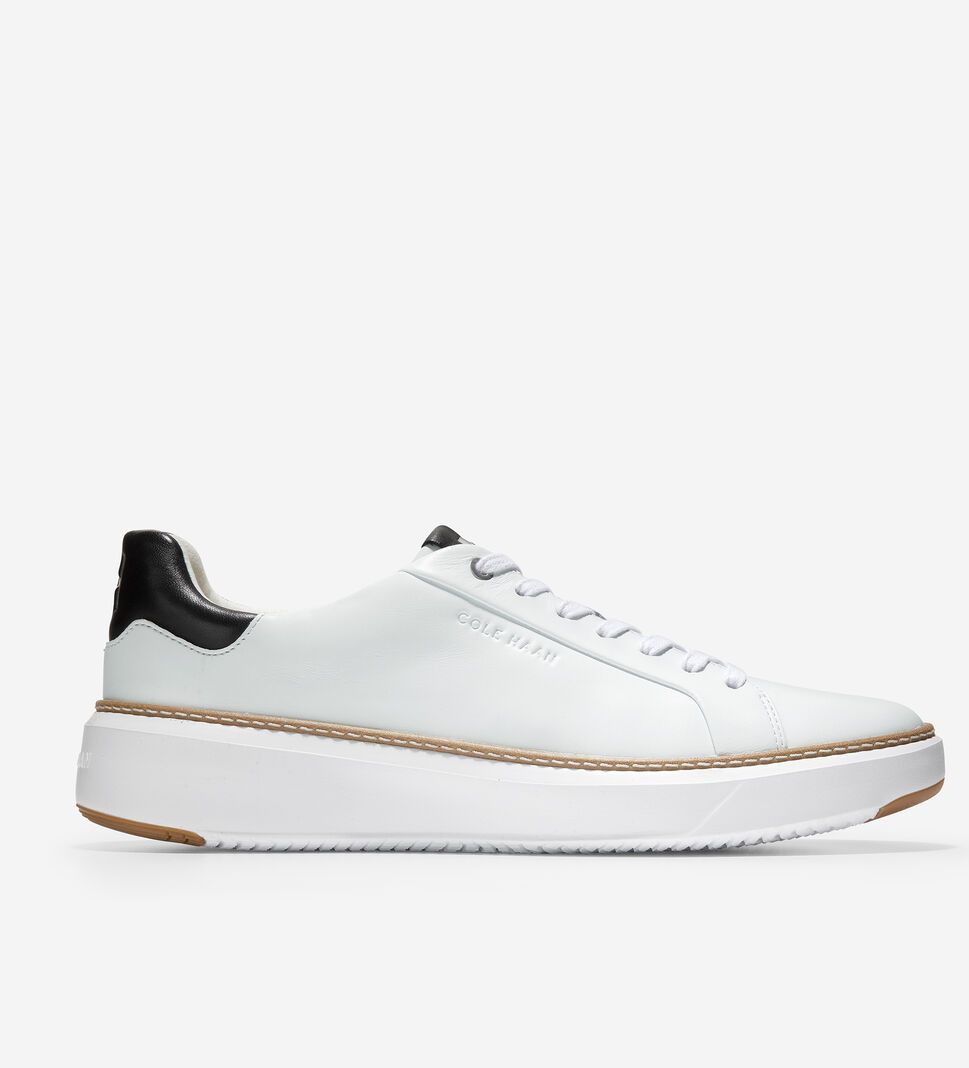 White / Black Cole Haan GrandPrØ Topspin Men\'s Sneakers | ZMKQ-60571
